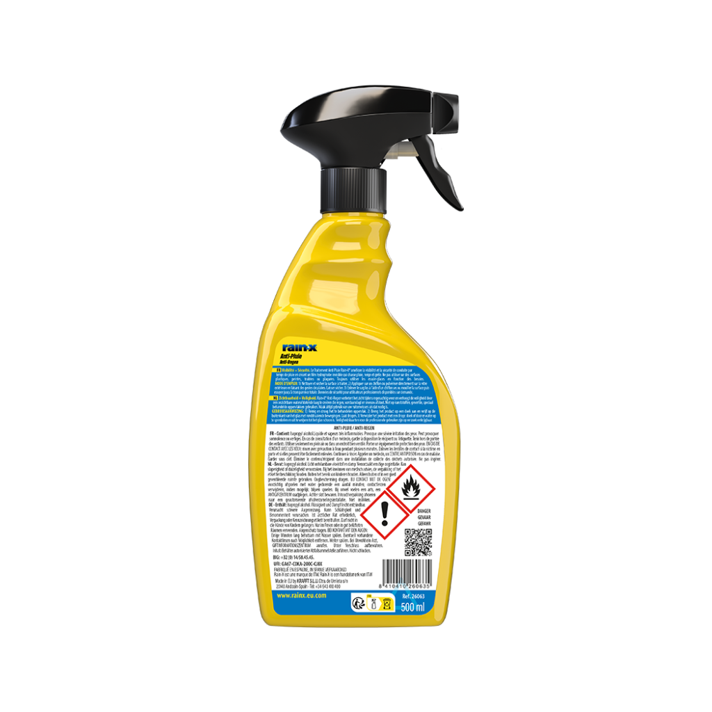 rain repellent back of the bottle